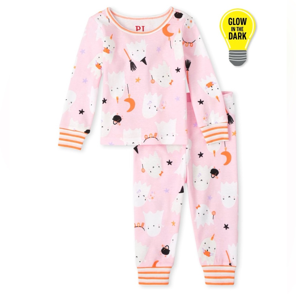 The Childrens Place Toddler Girls Glow Fa-Boo-Lous Snug Fit Cotton Pajamas